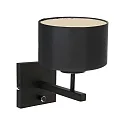wall luminaire STANG up, cylindrical, with shade E27 IP20, black matt dimmable