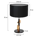 anne light & home table lamp ANIMAUX - SURICATE up, with switch, with shade, with plug E27 IP20, black matt 