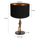 anne light & home Tafelarmatuur ANIMAUX - SURICATE up, met schakelaar, met lampenkap, met stekker E27 IP20, zwart mat 