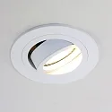 Steinhauer recessed luminaire PÉLITE SPOT round, swivelling GU10 IP20, white matt dimmable