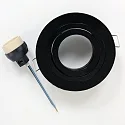 Steinhauer recessed luminaire PÉLITE SPOT round, swivelling GU10 IP20, black matt dimmable