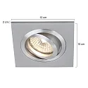 Steinhauer recessed luminaire PÉLITE SPOT swivelling, square GU10 IP20, steel brushed dimmable