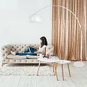 Steinhauer floor lamp SPARKLED LIGHT half round, with switch, with shade, with plug, adjustable E27 IP20, white matt 