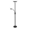 Plafondstraler - vloerlamp BIRON met schakelaar, met flexibele arm, met LED-spot IP20, zwart mat dimbaar
