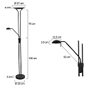 Mexlite Floor lamp BIRON, 2 flames, bronze