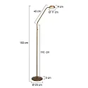 Mexlite Staande lamp BIRON 1-vlams IP20, brons, wit dimbaar