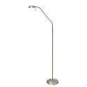 Mexlite Staande lamp BIRON met flexibele arm, met aanraakdimmer IP20, staal geborsteld dimbaar