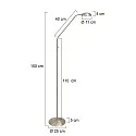 Mexlite Staande lamp BIRON met flexibele arm, met aanraakdimmer IP20, staal geborsteld dimbaar