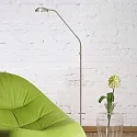 Mexlite Staande lamp BIRON met flexibele arm, met aanraakdimmer IP20, staal geborsteld dimbaar