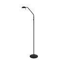 Mexlite Staande lamp BIRON met schakelaar, met flexibele arm IP20, zwart mat dimbaar