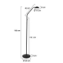 Mexlite Staande lamp BIRON met schakelaar, met flexibele arm IP20, zwart mat dimbaar