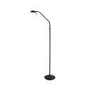 Mexlite Staande lamp BIRON met schakelaar, met flexibele arm IP20, zwart mat dimbaar