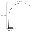 Steinhauer floor lamp SPARKLED LIGHT - IKARO ribbed, cylindrical, with switch, with shade, adjustable E27 IP20, black matt 