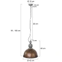 Steinhauer Pendelarmatuur BIKKEL - Ø 42CM 1-vlams, medium E27 IP20, bruin, bonte dimbaar