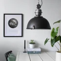 pendant luminaire BIKKEL - Ø 42CM 1 flame, medium E27 IP20, brown, pied dimmable