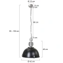 pendant luminaire BIKKEL - Ø 42CM 1 flame, medium E27 IP20, brown, pied dimmable