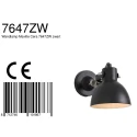 Mexlite Wandarmatuur CERA met schakelaar, met stekker, instelbaar E27 IP20, zwart mat dimbaar