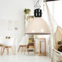 anne light & home Pendelarmatuur FRISK 1-vlams E27 IP20, crème dimbaar