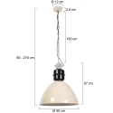 anne light & home Pendelarmatuur FRISK 1-vlams E27 IP20, crème dimbaar