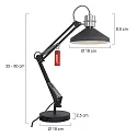 anne light & home Tafelarmatuur ZAPPA met schakelaar, met scharnierende arm, met stekker E27 IP20, zwart mat 