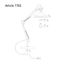 anne light & home Tafelarmatuur ZAPPA met schakelaar, met scharnierende arm, met stekker E27 IP20, zwart mat 