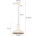 Mexlite Pendelarmatuur EDEN 1-vlams E27 IP20, crème dimbaar