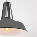 Mexlite Pendelarmatuur EDEN down, 1-vlams, rond E27 IP20, glanzend, grijs dimbaar