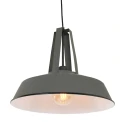 Mexlite Pendelarmatuur EDEN down, 1-vlams, rond E27 IP20, glanzend, grijs dimbaar