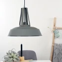 Mexlite Pendelarmatuur EDEN down, 1-vlams, rond E27 IP20, glanzend, grijs dimbaar