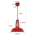 Mexlite Pendelarmatuur EDEN down, 1-vlams, rond E27 IP20, rood dimbaar