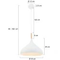 Mexlite Pendelarmatuur BJORR - Ø 33CM 1-vlams, klein, hoog E27 IP20, wit mat dimbaar