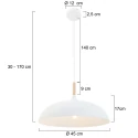 Mexlite Mexlite Pendant luminaire BJORR, 1 flame, 45cm, white