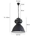 Mexlite Pendelarmatuur DENSI down, 1-vlams, groot E27 IP20, zwart mat dimbaar