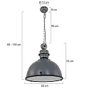Steinhauer pendant luminaire BIKKEL - Ø 52CM 1 flame, large E27 IP20, concrete grey dimmable