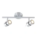 Steinhauer Spotlight bar NATASJA 2-vlams, Dim-To-Warm, instelbaar GU10 IP20, staal geborsteld dimbaar