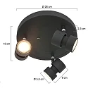 spotlight bar NATASJA 3 flames, round, Dim-To-Warm, adjustable GU10 IP20, steel brushed dimmable