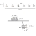 Steinhauer Spotlight bar NATASJA 6-vlams, lang, Dim-To-Warm, instelbaar GU10 IP20, staal geborsteld dimbaar