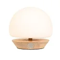 Steinhauer table lamp ANCILLA round, short, with touch dimmer G9 IP20, beech, natural colour dimmable
