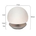 Steinhauer table lamp ANCILLA round, short, with touch dimmer G9 IP20, steel brushed dimmable