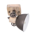 Mexlite Plafondarmatuur GEARWOOD 1-vlams, instelbaar E27 IP20, antraciet, mat dimbaar
