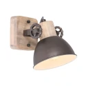 Mexlite Plafondarmatuur GEARWOOD 1-vlams, instelbaar E27 IP20, antraciet, mat dimbaar
