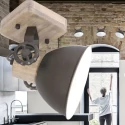 Mexlite Plafondarmatuur GEARWOOD 1-vlams, instelbaar E27 IP20, antraciet, mat dimbaar