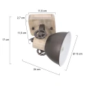 Mexlite Plafondarmatuur GEARWOOD 1-vlams, instelbaar E27 IP20, antraciet, mat dimbaar