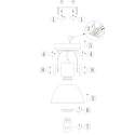 Mexlite Plafondarmatuur GEARWOOD 1-vlams, instelbaar E27 IP20, antraciet, mat dimbaar