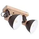 Mexlite Spot GEARWOOD, 2 flames, brown