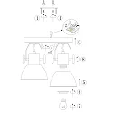 Mexlite Spot GEARWOOD, 2 flames, brown