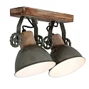 Plafondarmatuur GEARWOOD 2-vlams, instelbaar E27 IP20, groen, glanzend dimbaar