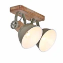 Mexlite Plafondarmatuur GEARWOOD 2-vlams, instelbaar E27 IP20, groen, glanzend dimbaar