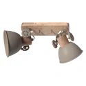 Mexlite ceiling luminaire GEARWOOD 2 flames E27 IP20, taupe dimmable