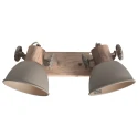 Mexlite ceiling luminaire GEARWOOD 2 flames E27 IP20, taupe dimmable